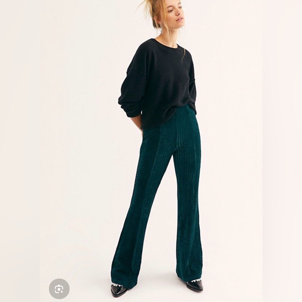 Free People Dark Teal Flare Pants